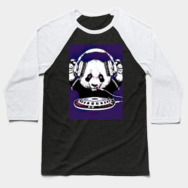 DJ Panda Music Baseball T-Shirt by maxcode